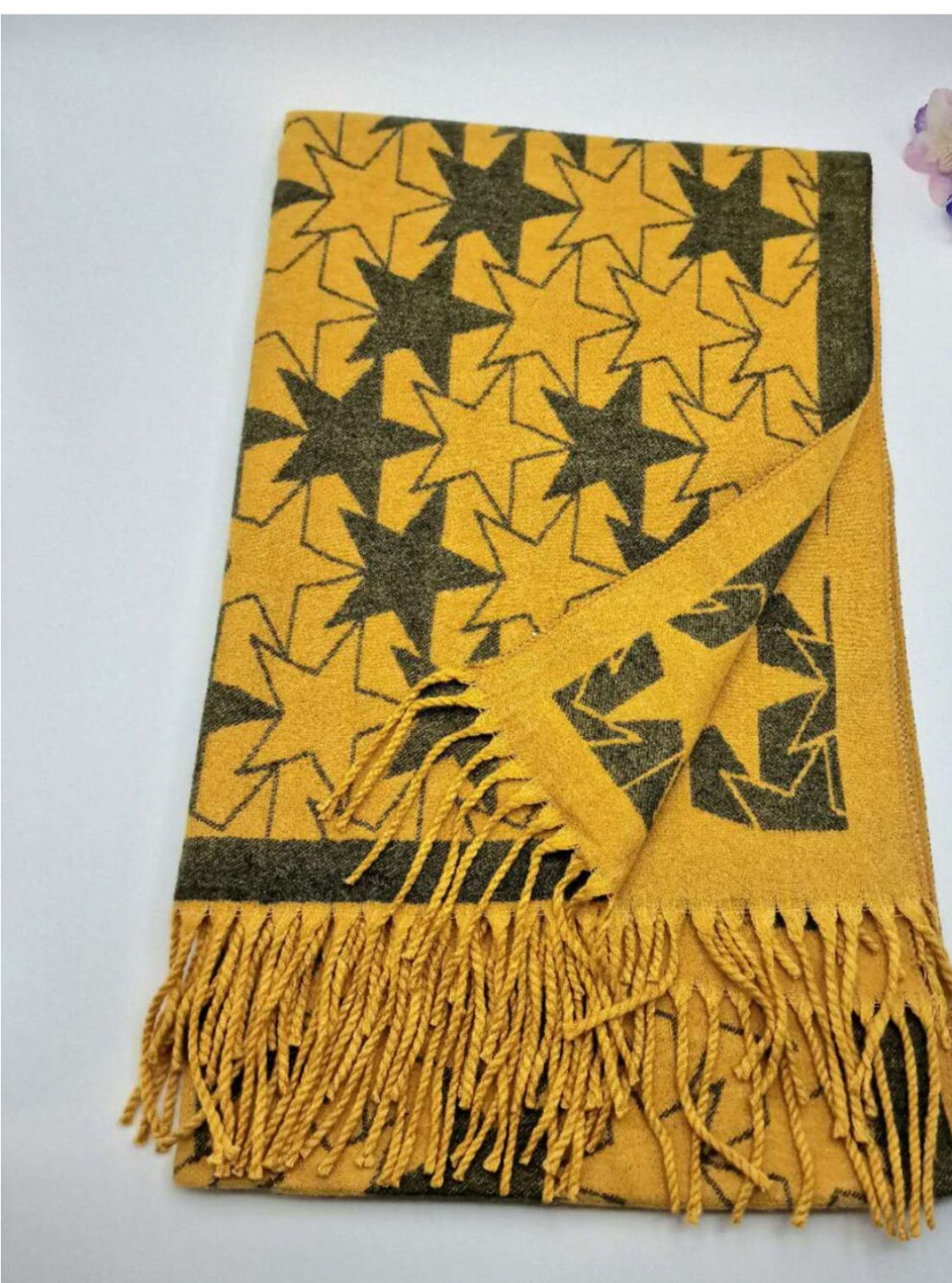 Mustard Star Winter Scarf