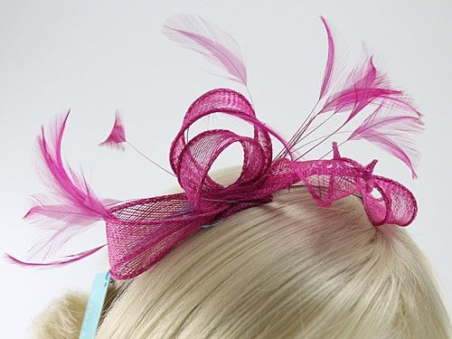 Max & Ellie Sinamay Fascinator, Fuchsia