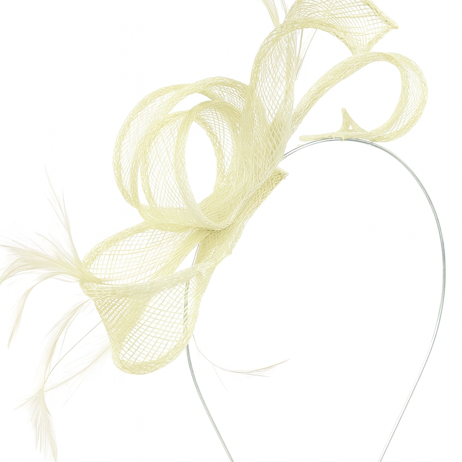Max & Ellie Sinamay Fascinator, Cream