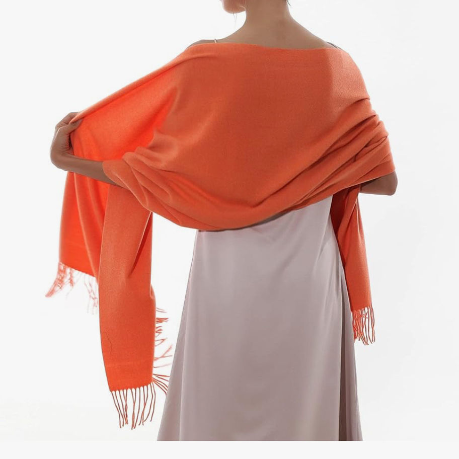 Plain Orange Pashmina Scarf