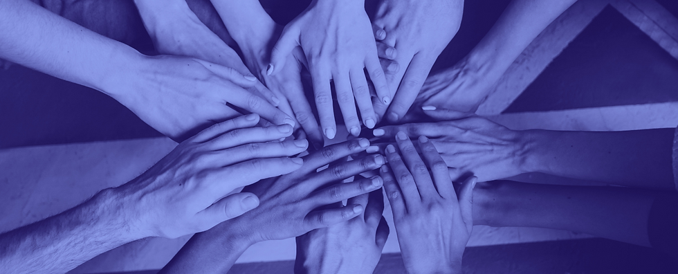Many hands coming together.