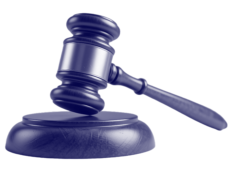 Judge's gavel and sound block for legal services