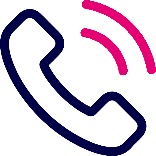 Phone icon with ringing signal waves