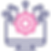 Computer monitor icon with a gear and circuit nodes