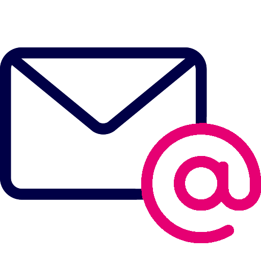 Email icon with at symbol for contact information