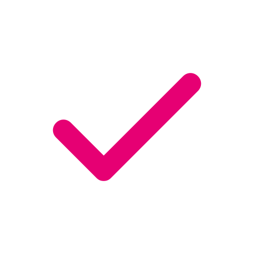 Pink checkmark icon representing legal compliance