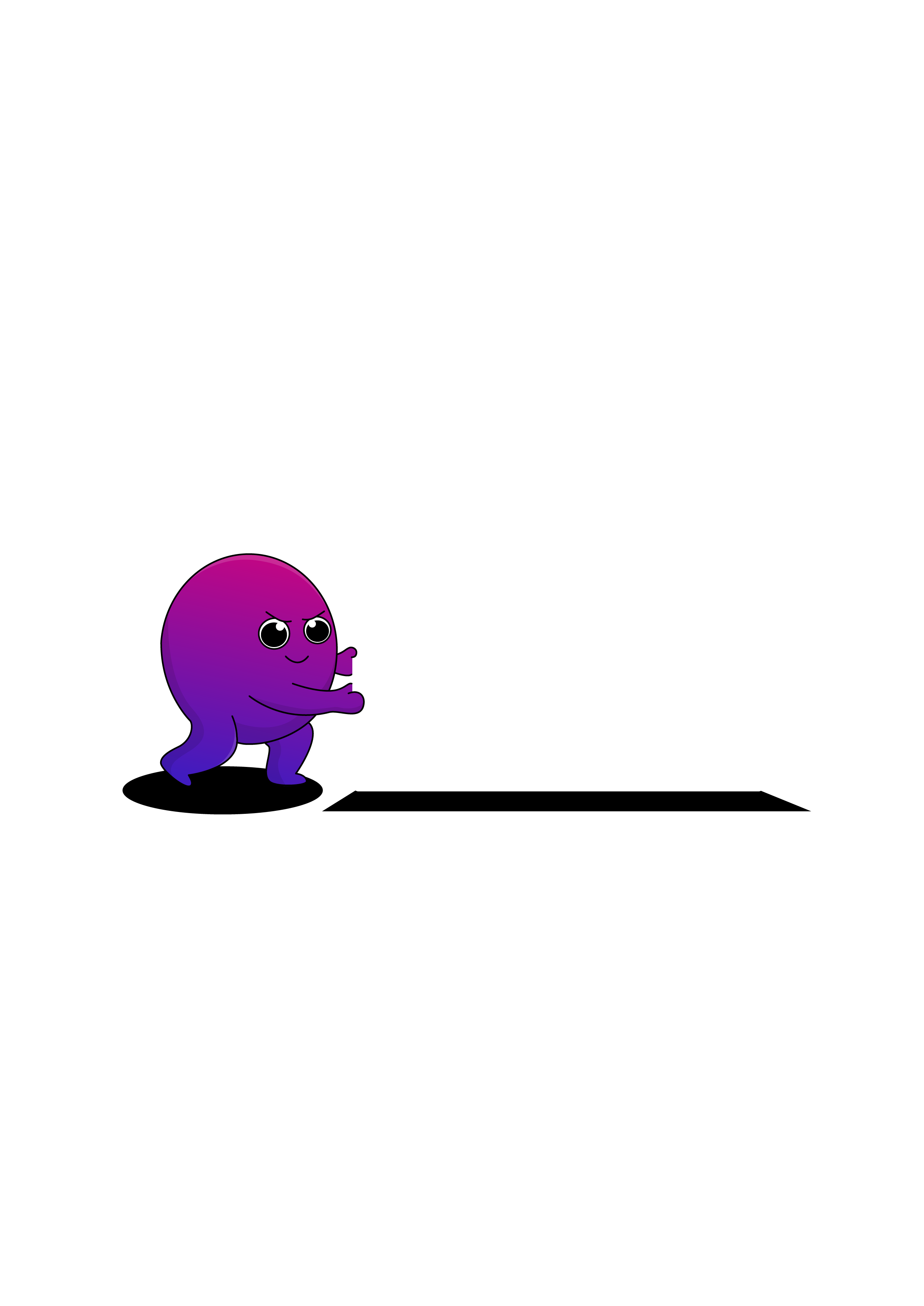 Purple character pushing a large white envelope icon