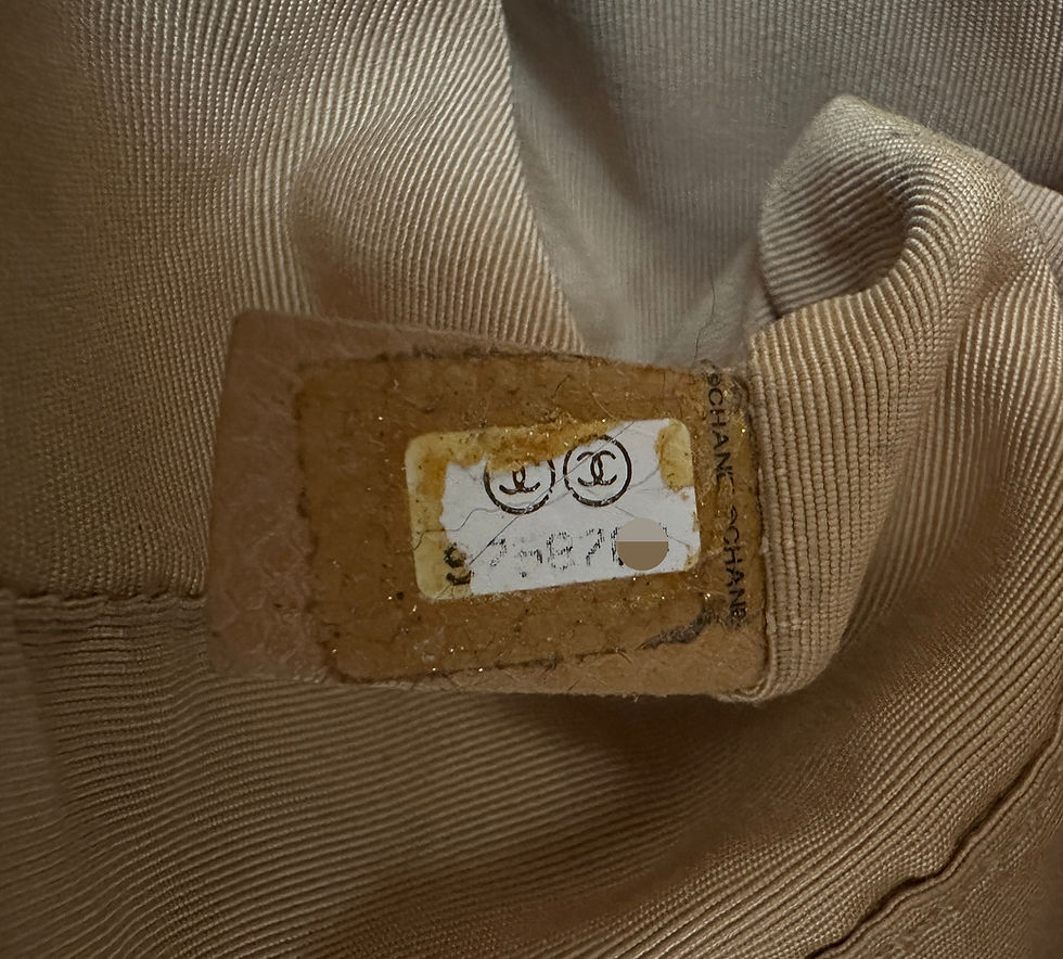 Hình thu nhỏ: CHANEL Dark Beige Camel CC Logo Caviar Leather Grand Shopping Tote Bag