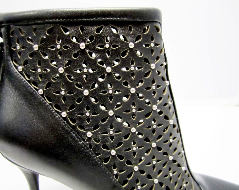 Thumbnail: NEW ALEXANDER MCQUEEN Laser Cut Studded Black Leather Booties 7