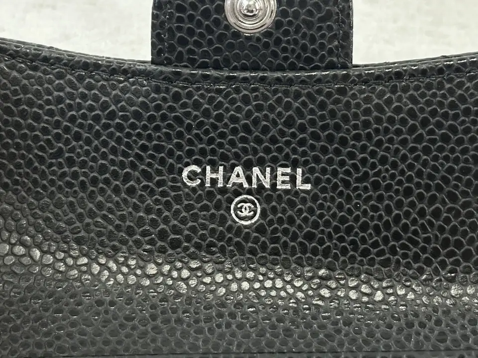 縮圖：NWT CHANEL Classic Flap Card Holder Grained Calfskin Mini Black Silver Quilted
