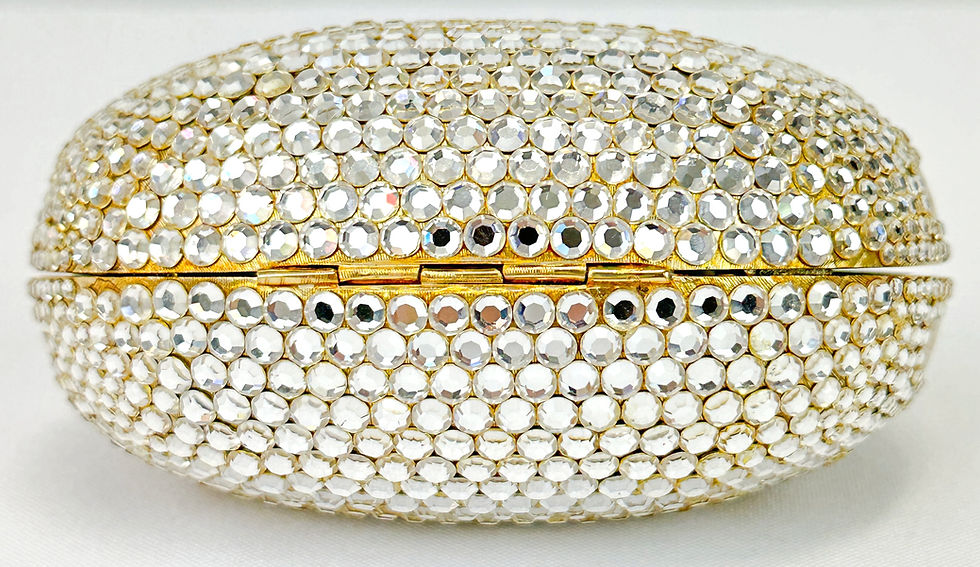 Thumbnail: JUDITH LEIBER Swarovski Crystal Chatelaine Minaudiere Clutch Shoulder Bag