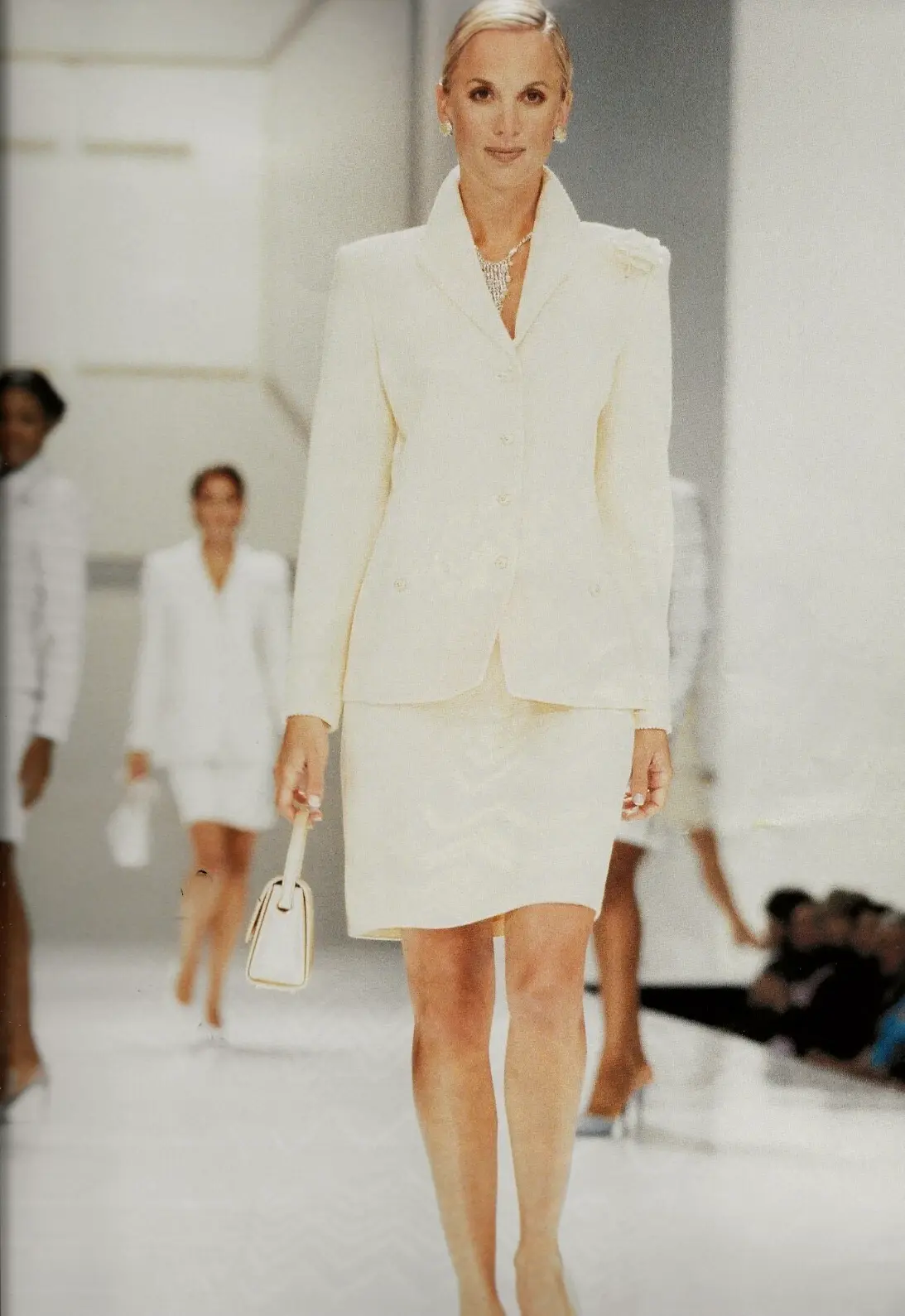 NWT ST. JOHN Collection Santana Knit Basic Straight Skirt 14 Candlelight Knee L