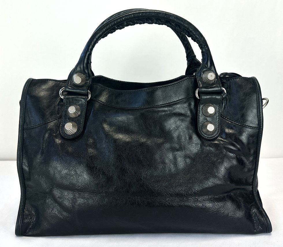 Miniatura: BALENCIAGA Chevre Leather Giant 21 City Bag Medium Black Silver Hardware
