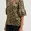 Thumbnail: ALICE + OLIVIA Julius Satin-Devoré Blouse Large Brown Tan Leopard Print L