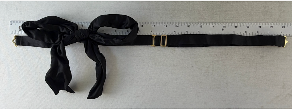 Hình thu nhỏ: MARNI Cotton Bow Waist Adjustable Belt One Size Black Ribbon Hook & Eye