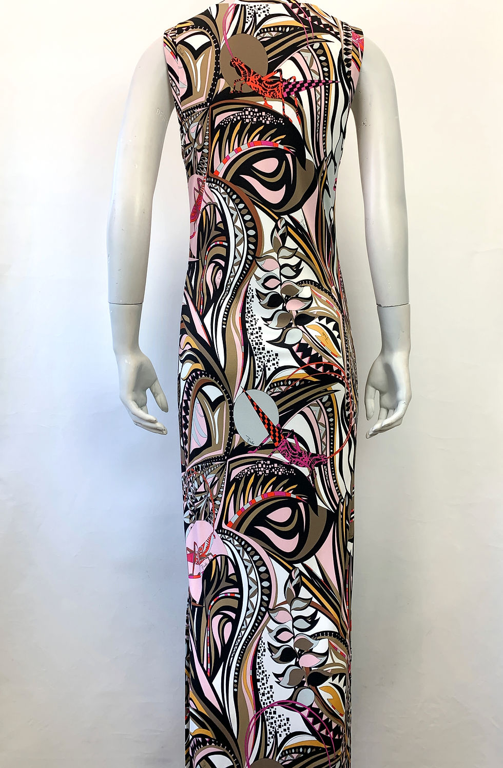 Hình thu nhỏ: EMILIO PUCCI Multicolor Grasshopper Print Jersey Long Maxi Dress 4 34