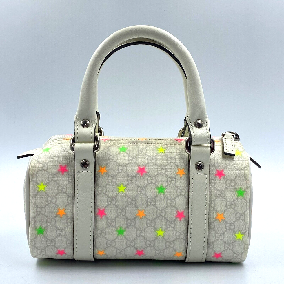 Miniatura: GUCCI GG Micro Joy Boston Mini Supreme Neon Starred Satchel Cream Doctor Bag