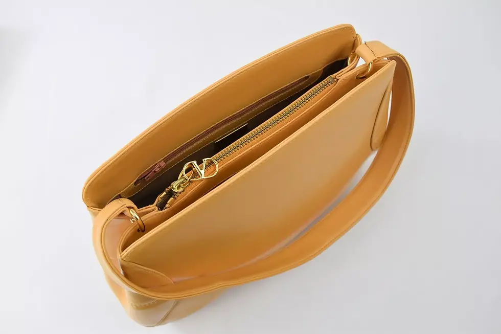 Hình thu nhỏ: VALENTINO Les Sacs Soft Leather Shoulder Bag Medium Tan Beige Satchel