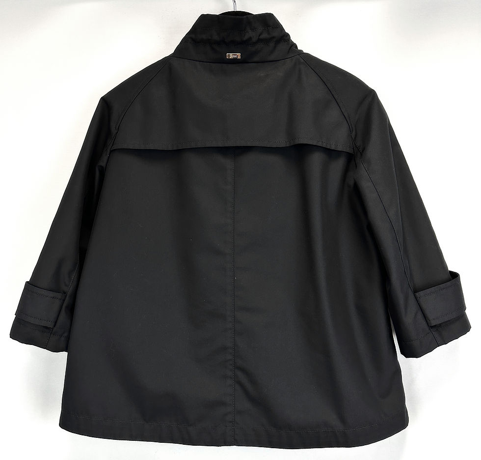 Hình thu nhỏ: HERNO Rain Collection Black 3/4 Sleeves Short Cotton Jacket 42 6