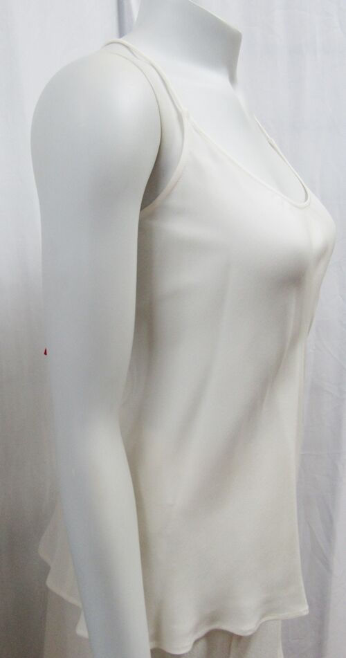 Hình thu nhỏ: GIORGIO ARMANI Ivory Silk Shell Tank Underpinning Top 46 10 Medium Shell NEW