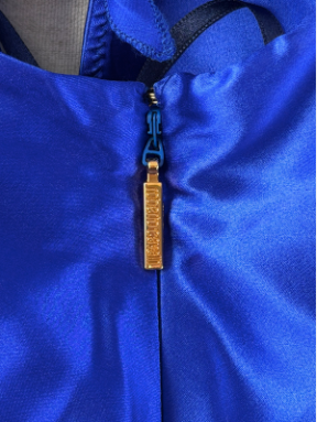 Thumbnail: ROBERTO CAVALLI One Shoulder Silk Dress 46 10 US Blue Ruffle Detail