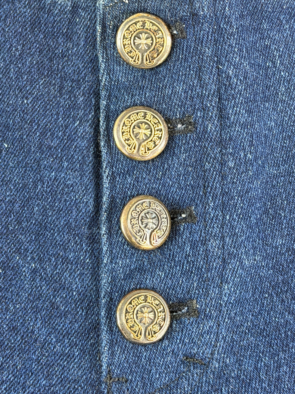 縮圖：CHROME HEARTS Mid Rise Flare Jeans 27 Regular Dark Blue Cross Patch