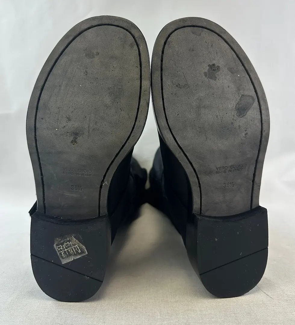 Hình thu nhỏ: ANN DEMEULEMEESTER Nubuck Leather Biker Boots 36.5 Black 3 Buckle S/S 2003