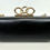 Miniatura: DIANE VON FURSTENBERG Sutra Black Textured Leather Gold Link Medium Clutch DVF