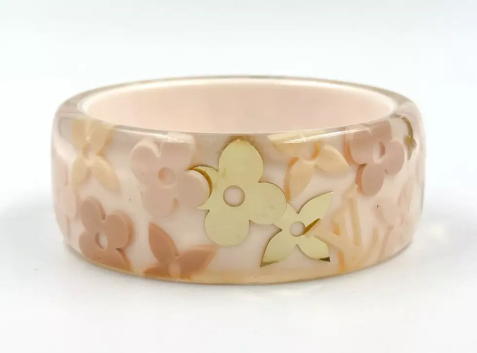 Miniatura: LOUIS VUITTON Farandole Resin Bangle Bracelet Pink Monogram Flower Multi