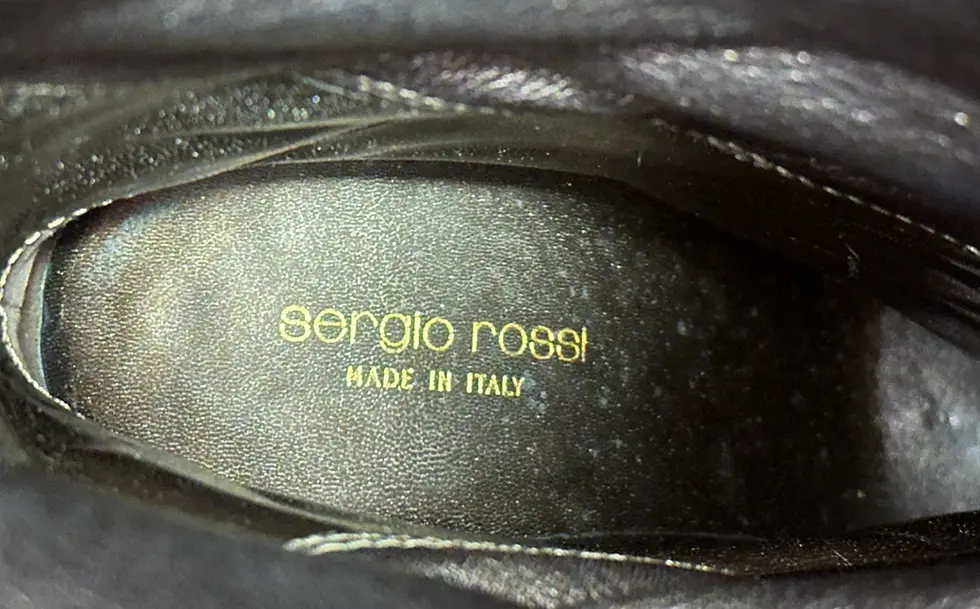 Miniatura: SERGIO ROSSI Brown Embroidered Eagle Cowboy Tall Boots 9 Stiletto Leather