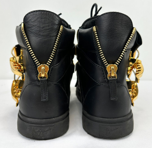 GIUSEPPE ZANOTTI Leather London Double Buckle High Top Sneaker 43