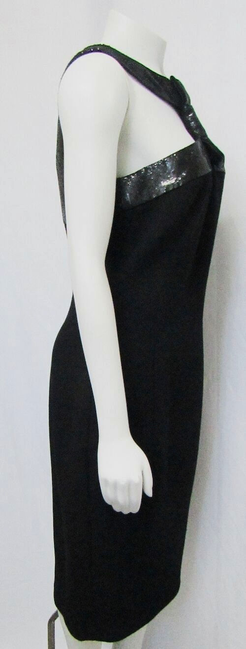 Miniatura: MICHAEL KORS COLLECTION Halter Evening Dress 10 Black Sequin Trim Back Yoke NEW