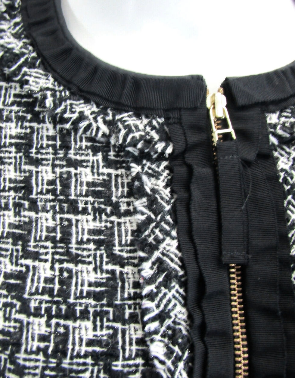 Miniatura: LANVIN en Bleu Black White Tweed Down Puffer Jacket Pockets 38 6 Blazer
