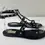 Thumbnail: VALENTINO Garavani Rockstuds Leather Strappy Sandals 38.5 Black Turquoise 8.5