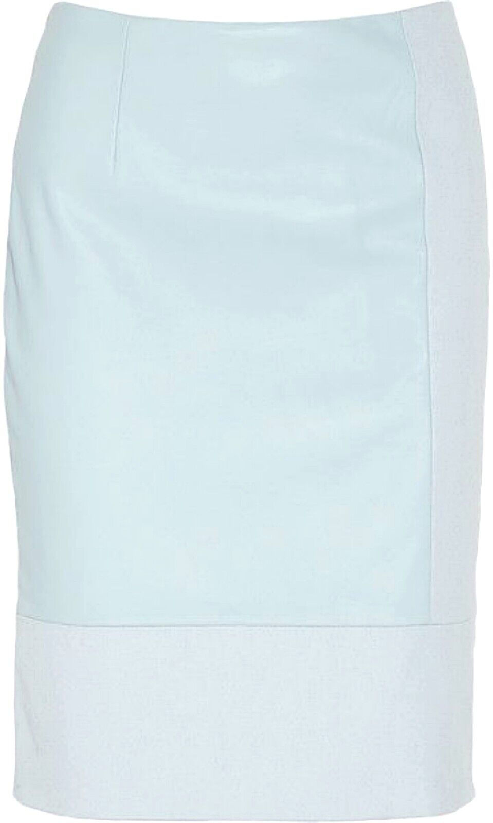Miniatura: TIBI New York 2 PC Sky Blue Pastel Paneled Leather Top Skirt 6