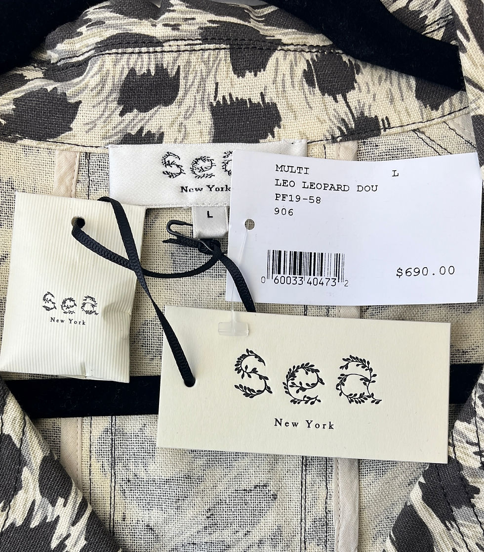 Thumbnail: SEA NY Leo White Leopard Double Breasted 12 Midi Trench Coat