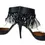 Thumbnail: VALENTINO Garavani Calfskin C Rockee Fringe Pumps 37.5 7.5 US Black Ankle Wrap