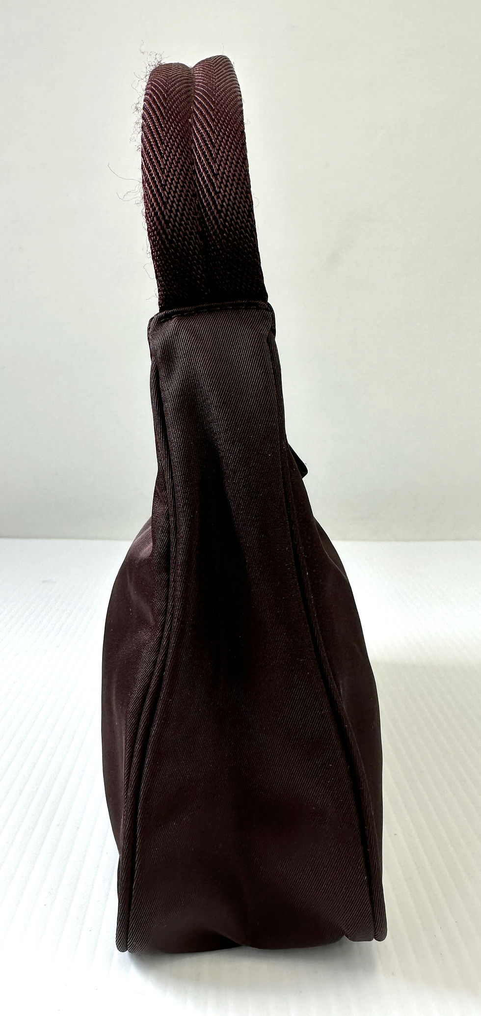 Hình thu nhỏ: PRADA Brown Tessuto Nylon Enameled Logo Mini Hobo Shoulder Bag