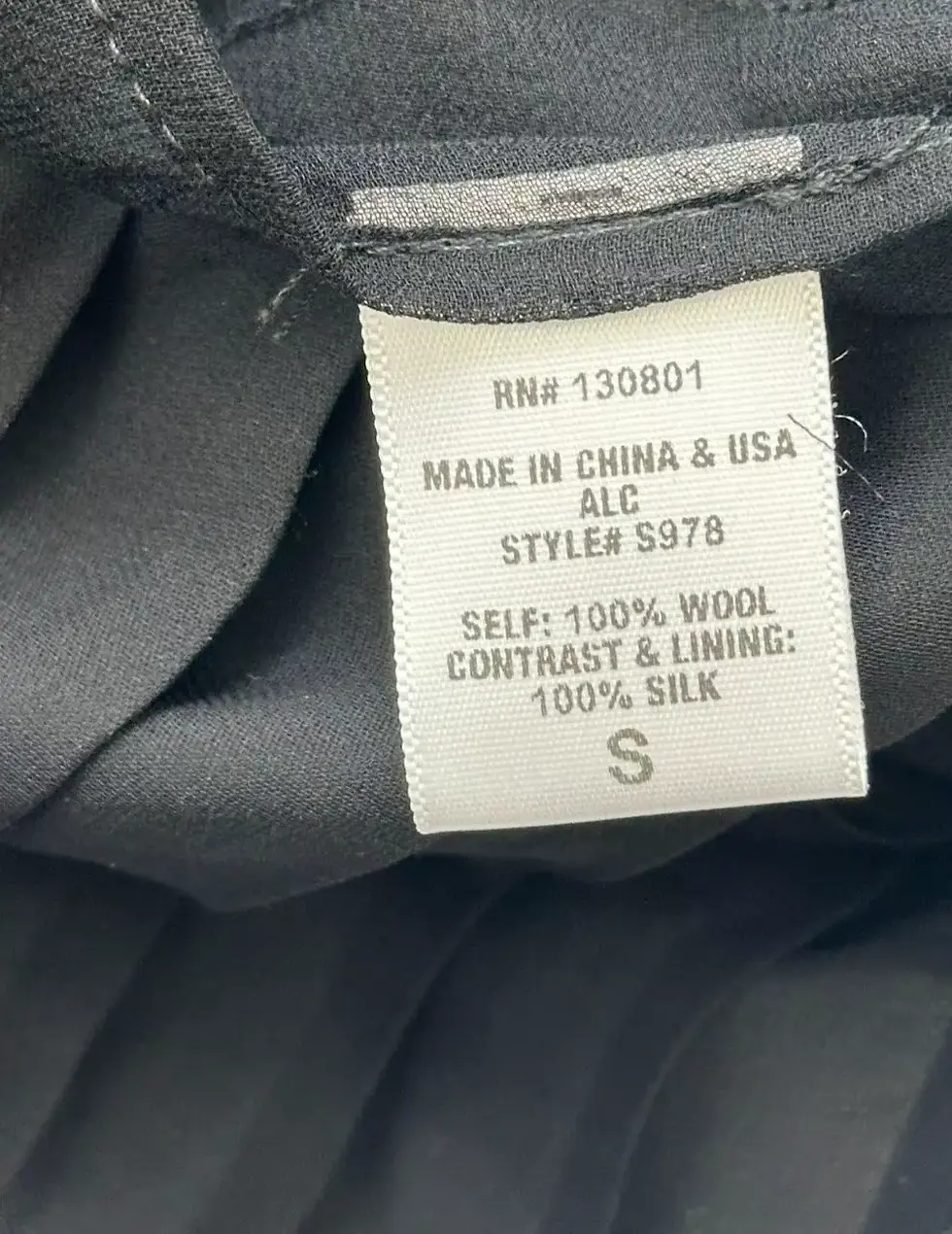 Thumbnail: A.L.C 2010 Alice & Olivia Black Front Zip Jacket Wool Ruffle Underlay Small S