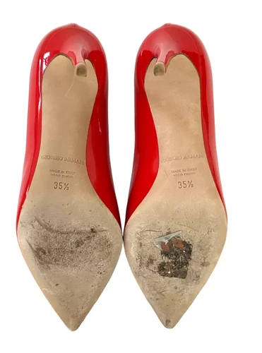 GIORGIO ARMANI Womens Red Pump Stiletto Heels Pointed Toe