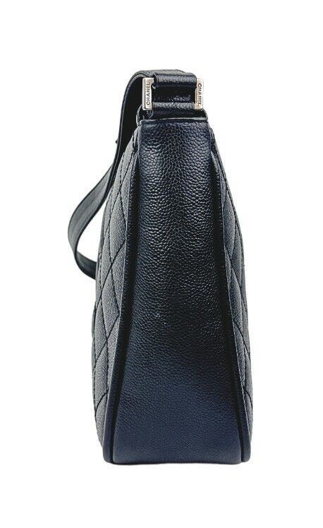 Thumbnail: CHANEL Timeless Caviar Leather Hobo Shoulder Bag Medium Black Quilted CC Logo
