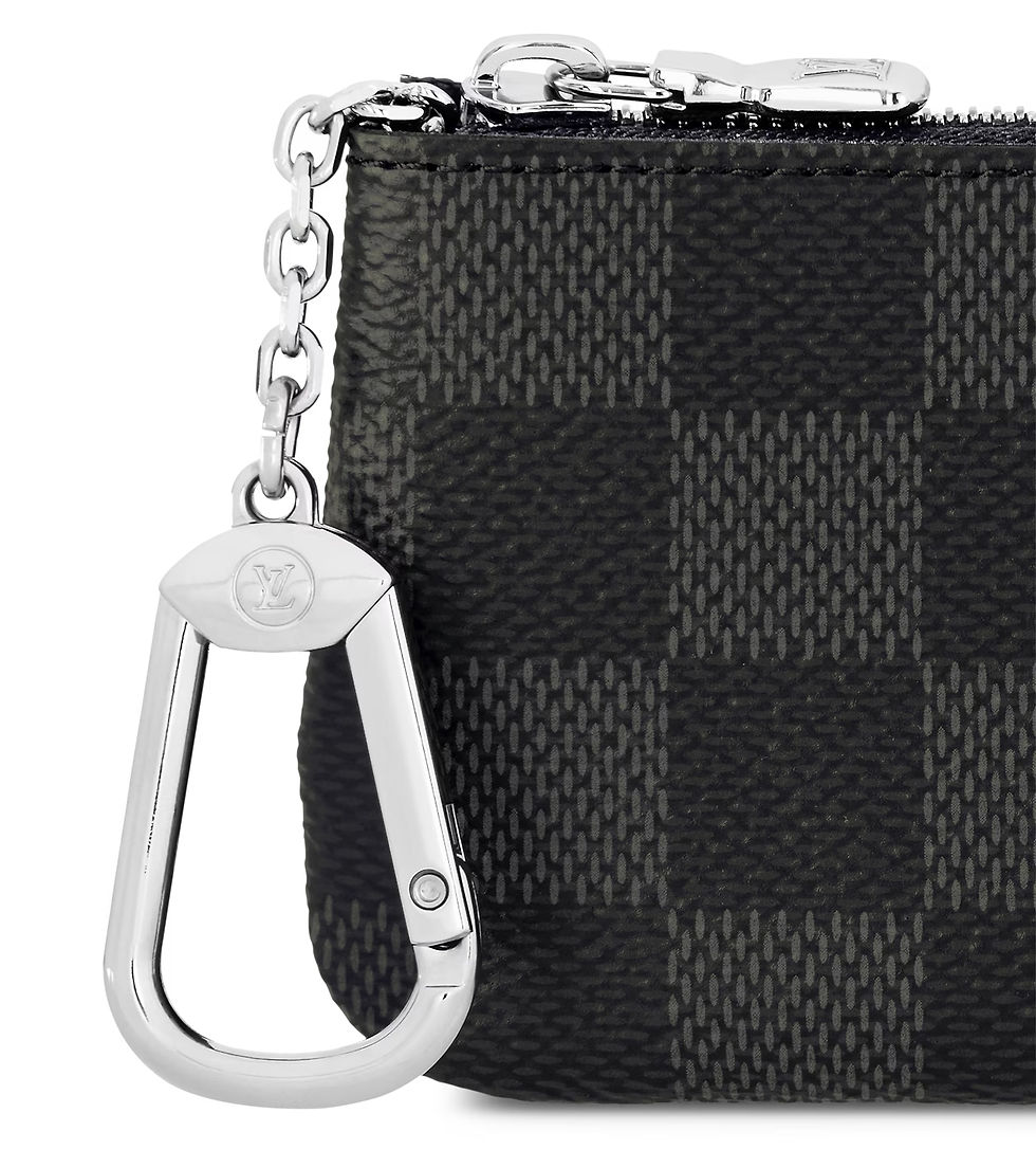 Hình thu nhỏ: NEW LOUIS VUITTON Key Pouch Damier Graphite Canvas Men's Pochette N60155