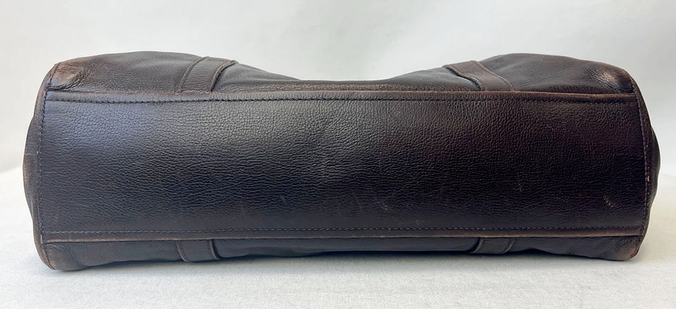 Miniatura: PRADA Dark Brown Easy Shoulder Bag Distress Leather Satchel