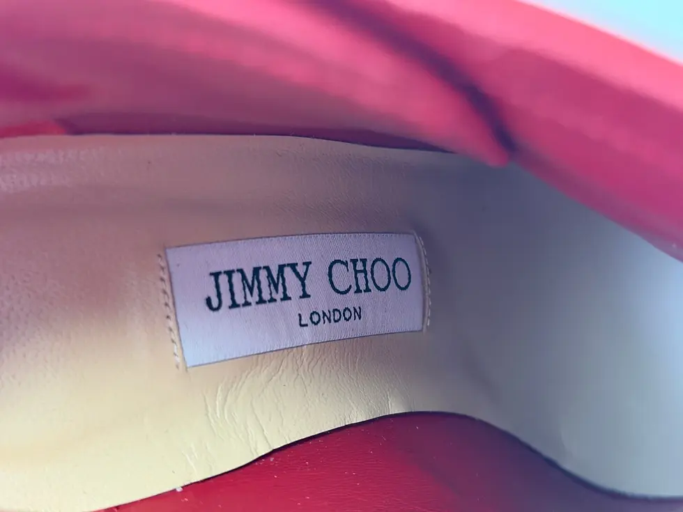 Hình thu nhỏ: JIMMY CHOO Medal 85 Suede Ankle Boots 36 Red Gold Stud Detail Round Toe