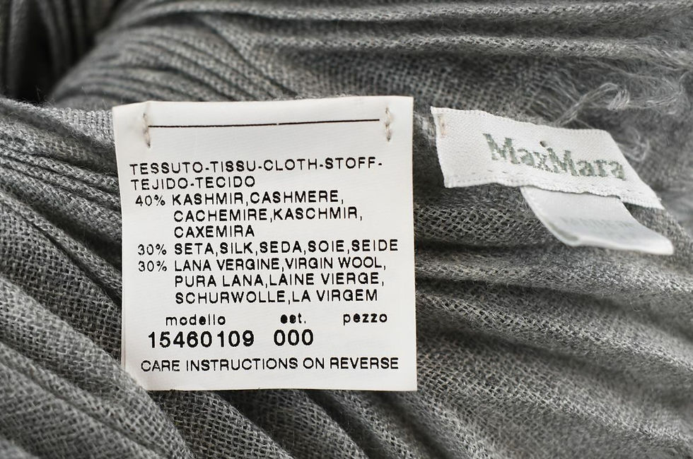 Thumbnail: NEW MAX MARA Scarf Accordion Pleated Zig Zag Silver Gray Cashmere Silk Wool RARE