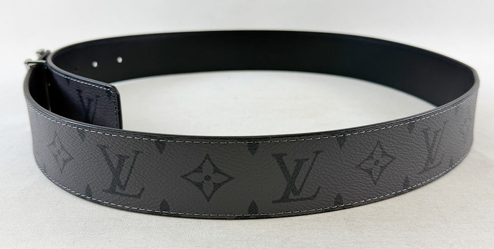 Hình thu nhỏ: LOUIS VUITTON LV Initiales 40mm Reversible Men's Belt 85/34 Black Grey Monogram