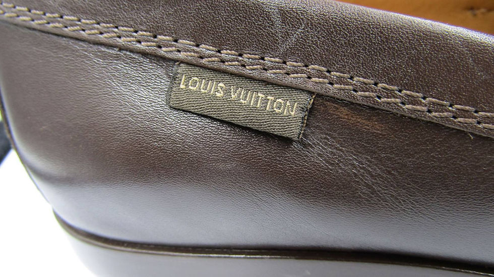 縮圖：LOUIS VUITTON Men's Mocassin Brown Leather Shoes Penny Loafers Square Toe 7.5