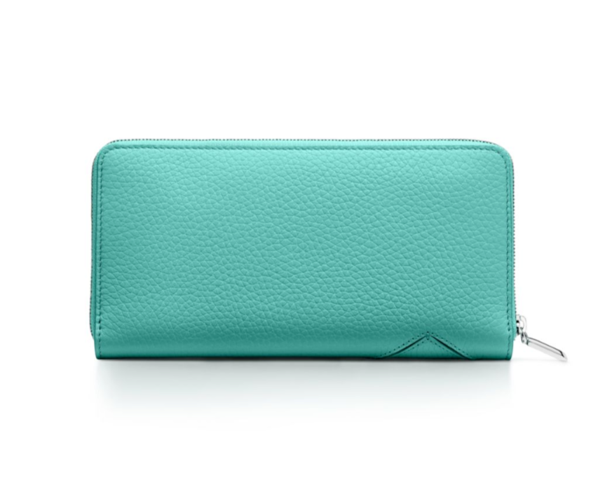 Miniatura: TIFFANY & CO Return To Tiffany Taurillon Leather Large Zip Around Wallet Blue