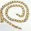 Thumbnail: ST. JOHN Vintage Gold White Logo Chain Belt Knit 24 K Gold Plated Signed