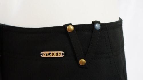 縮圖：ST. JOHN Black Caviar Calf Pants Trousers Small Capris 2